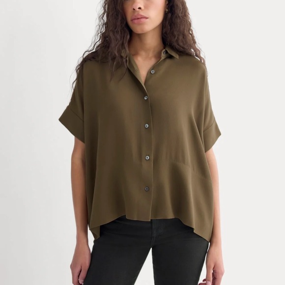Everlane Women's Boxy Silk Shirt - Picture 1 of 5